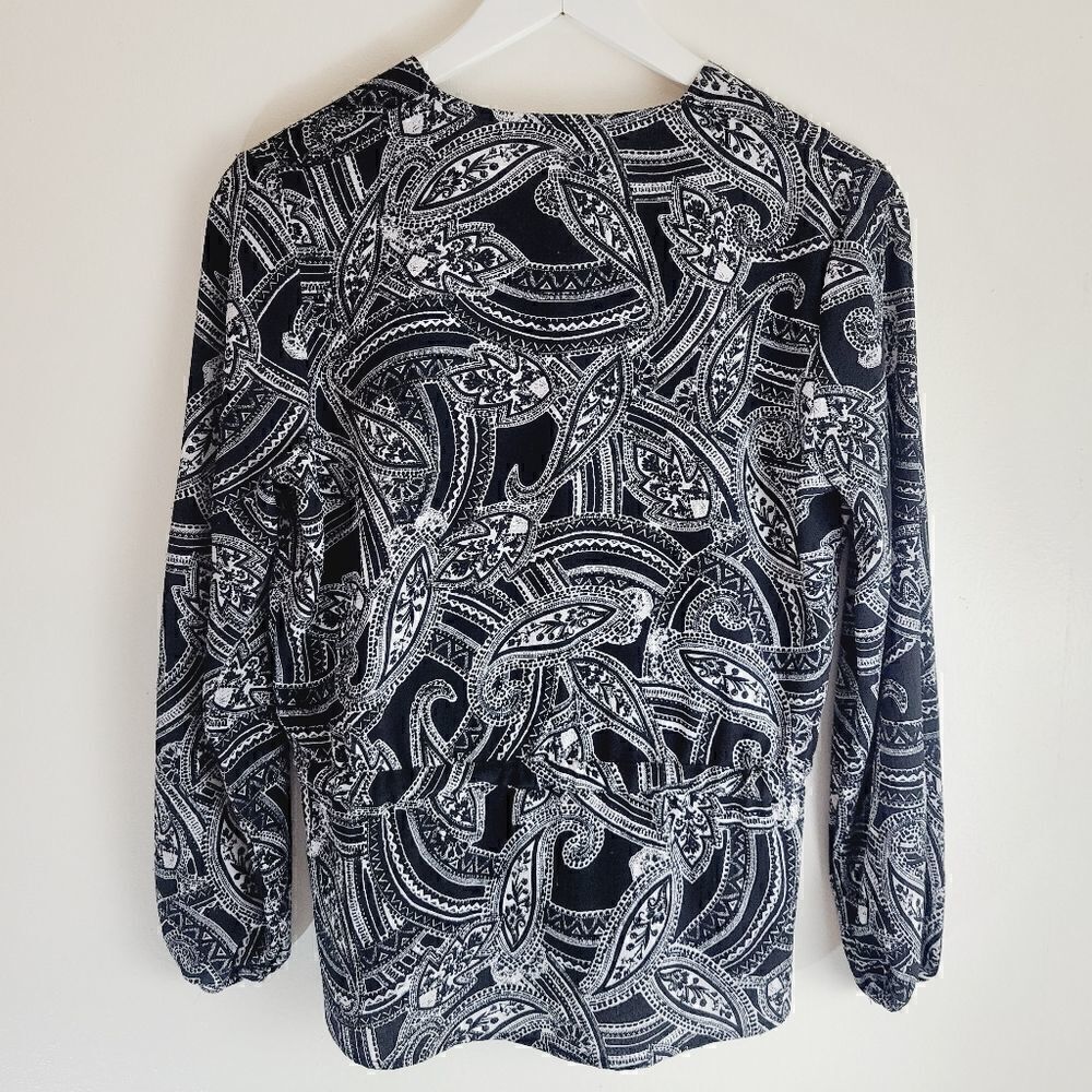 Mandee Paisley Long Sleeve Button Down Blouse - Picture 6 of 9